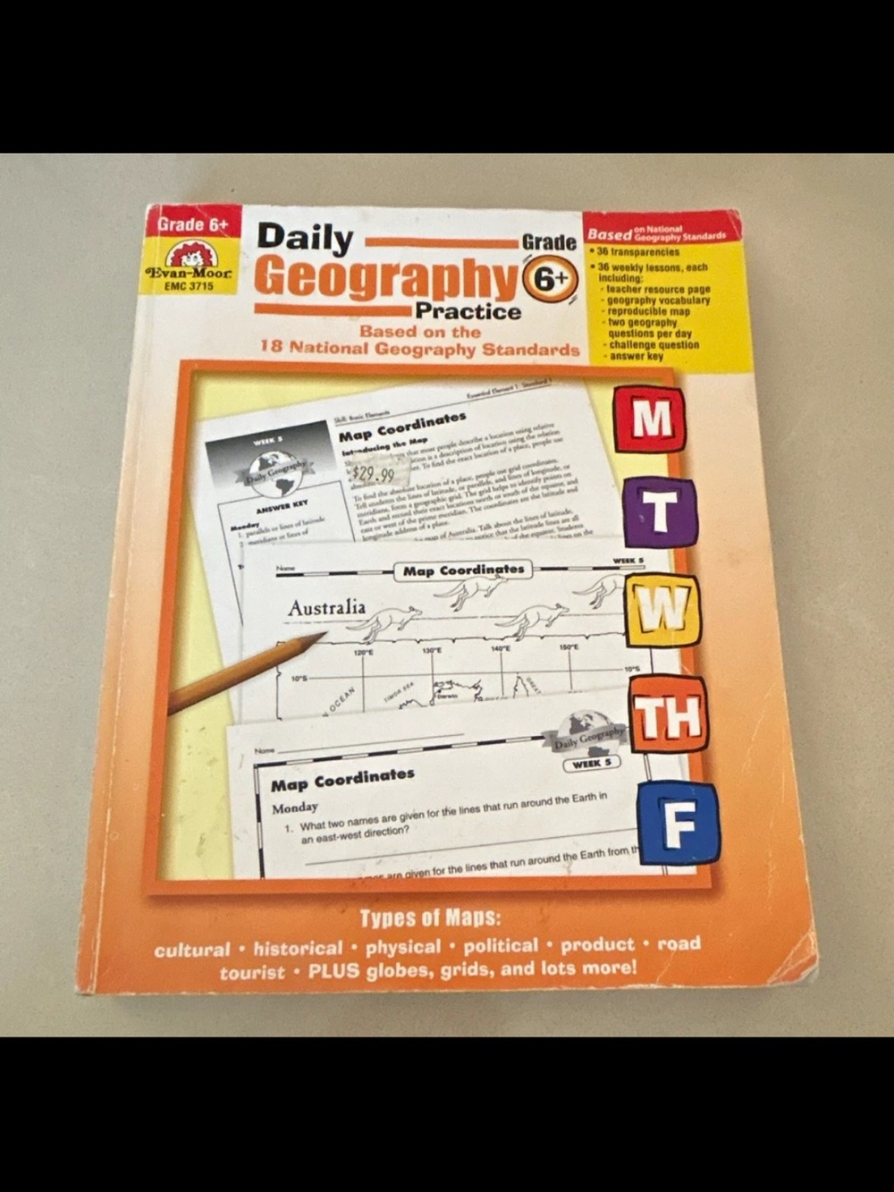 Daily Geography Practice Workbook - Orange Cover